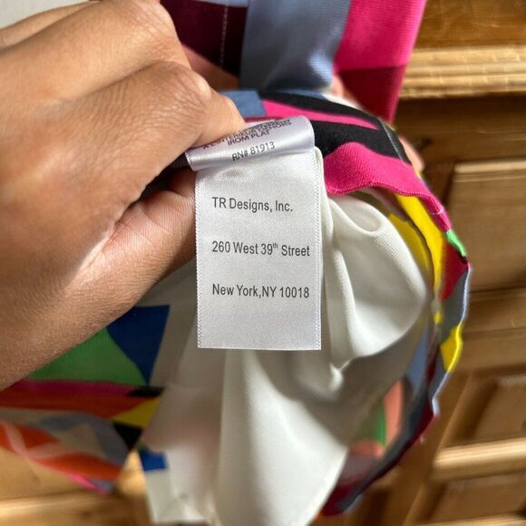 Plenty Size 2 Dress Colorful Geometric Print V-Neck‎ Tank Pockets Shift Artsy - Picture 5 of 6